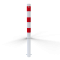 Barrier posts | Steel tube  89 x 2,9 mm | stationary, for casting in concrete | hot-dip galvonized / white coated | hot-dip galvanized and white coatedwith three red reflecting stripes | without eyelet